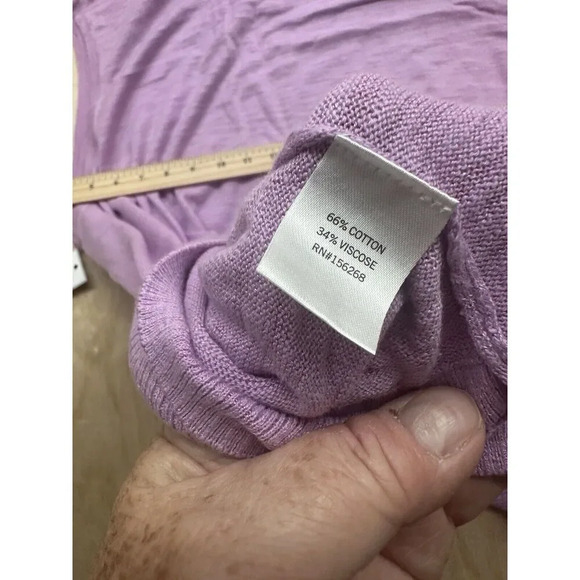 Madison Grey 3x Sweater Cotton Viscose Blend Lilac Sleeveless - Picture 7 of 7